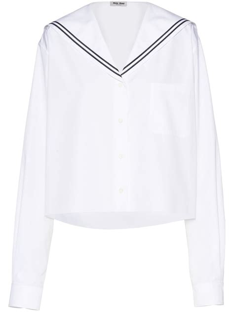 White Sailor Poplin Shirt 